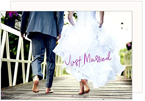 Edition Seidel Premium Glückwunschkarte zur Hochzeit mit Umschlag. Hochzeitskarte Grusskarte Vermählung Just Married Wedding Brautpaar (H472 SW023)