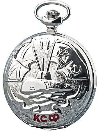 Strela Molnija Taschenuhr 3602 ROTER Banner NORDFLOTTE russische Submarine mechanische Uhr aus Russland Handaufzug