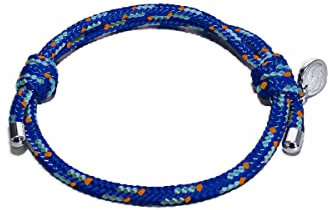 TRIWA Armband Ocean Plastic Bracelet – Deep Blue, Durchmesser 55 – 95 mm, nachhaltiger Schmuck aus recyceltem Meeresplastik, mit Anhänger, blau, Geburtstagsgeschenk für Frauen, Geschenke für Männer