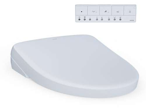 TOTO® WASHLET®+ S7A Electronic Bidet Toilet Seat with EWATER+® Bowl and Wand Cleaning, Auto Open and Close Contemporary Lid, Elongated, Cotton White - SW4736AT40#01