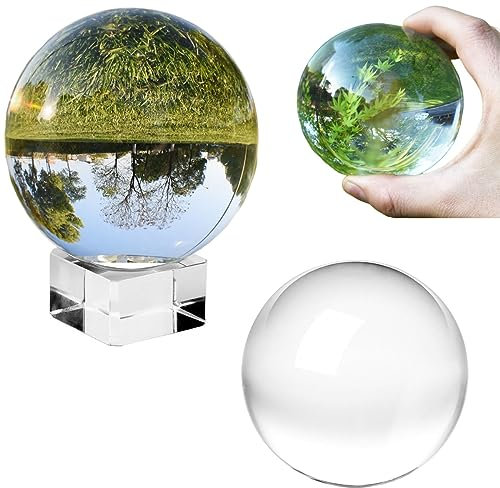 Boule en verre pour photographie avec support 80 mm
