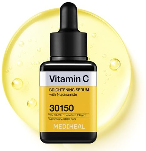 MEDIHEAL Vitamin C Brightening Serum (1.35 fl oz, 1 Pack) - Tone-Texture-Glow Care, Manage Skin with Vitamin C, Niacinamide, Hyaluronic Acid