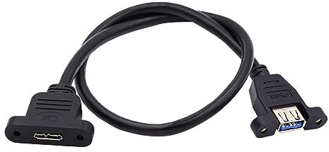 NFHK Câble d'extension type A USB 3.0 femelle vers micro 3.0 type B femelle à vis 5 Gbit/s