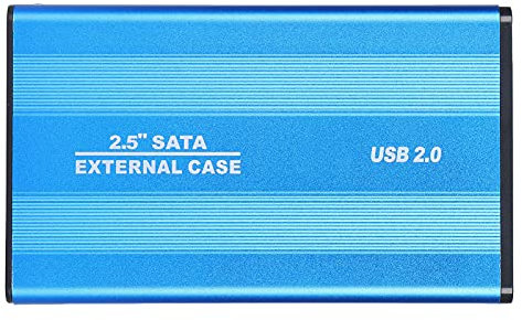2.5 2TB Caja de Disco Duro Externo Portátil, Caja de Disco Duro HDD/SSD Portátil USB2.0, para Computadoras Portátiles/OS X Almacenamiento de Datos Externo, Plug and Play (Azul)