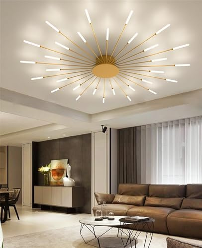 QAZPLM LED Deckenleuchte Wohnzimmer Deckenlampe moderne Pendelleuchte dimmbar mit Fernbedienung Deckenleuchte Schlafzimmer Büro Arbeitszimmer Kronleuchter