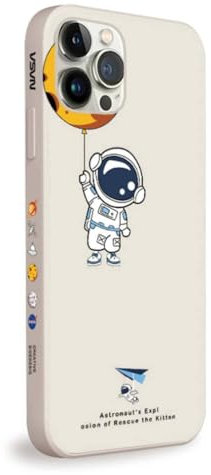 Hülle kompatibel mit iPhone 15 Pro Astronaut NASA Handy-Hülle Creme