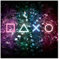 Bilderwelten Fototapete Gaming Neon Controller Symbole Kristall 192 x 192 cm Vlies-Tapete XXL Smart Wandtapete Wanddekoration Wohnzimmer Schlafzimmer