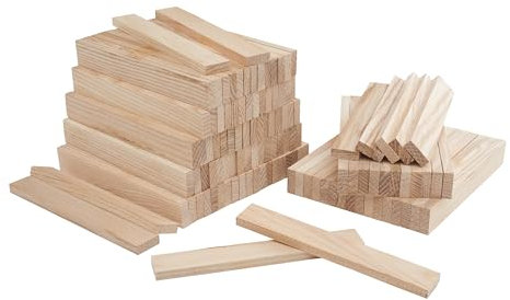 VBS Bastelklötzchen 117 Stk. Holzstäbchen 22 mm breit 160 mm lang 8 mm stark Ganzjährig geeignet Eschenholz