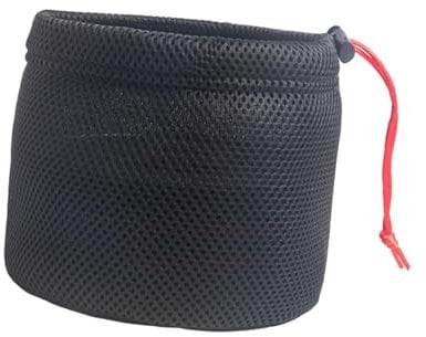 perfk Camping Cooking Pot Bag Outdoor Camping Cookware Bag Drawstring Mesh Cloth Lightweight Utensil Carrying Bag for Climbing BBQ, 19cmx20cm