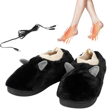 Kongou Zapatillas con calefacción eléctrica,Calentador de pies eléctrico - Botas calefactables, Calentadores de pies, Zapatillas para microondas, Zapatos calefactables para Hombre para aliviar