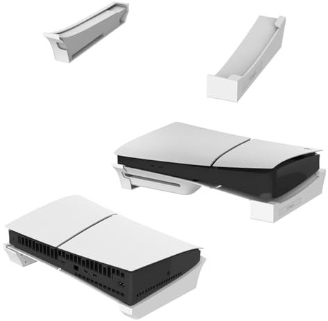 per PS5 Slim Stand per PS5 SLIM Disc/Digital Edition Console Posizionamento orizzontale Staffa Base Holder per archiviazione (bianco)