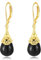 Schwarze Onyx Ohrhänger 925er Sterling Silber Leverback Ohrringe Gold Schwarzer Onyx Tropfen OhrringeO Schmuck Geschenk für Damen