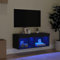 Natulvd Floating TV Stand with RGB LED lights, 80cm Wall Mounted TV Shelf Under TV Cube, Modern Entertainment Center Media Console with Open Storage, For All TVS (Black)
