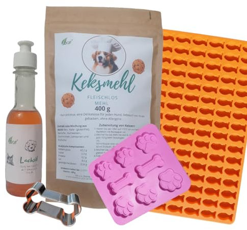 OGF® Hundekekse Backset – Selbstgemachte Hundeleckerlis (2er Set, 400 g) | Natürlich, Getreidefrei, Ohne Fleisch und Mit Fleischmehl