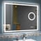 STARLEAD Badspiegel-mit-Beleuchtung 80x60cm, 5X Lupe und Bluetooth, Dimmbar, 3 Farbtemperaturen 3000K-6500K, Entfoggen, Speicherfunktion, IP44 Badezimmerspiegel, Hartglas, Horizontal/Vertikal