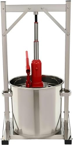 FKINGLRK Pressa Manuale per Vino per Sidro di Frutta, capacità 22L/5,8GAL, pressa per Sidro in Acciaio Inossidabile con idraulica per Sidro, Forniture e Attrezzature per la vinificazione dell'uva