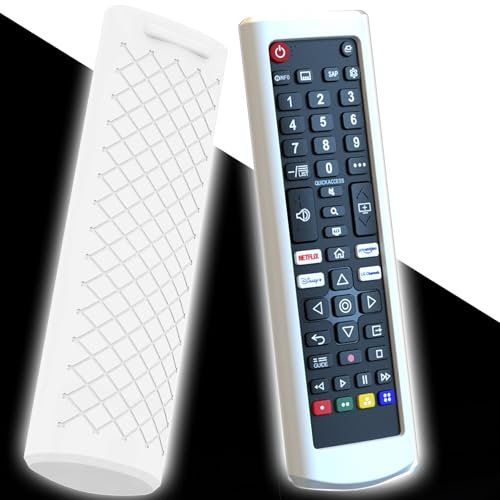 Case for LG TV Remote, Battery Cover Compatible with LG Remote Control for Smart TV AKB Series Universal TV Remote Cover Glow in The Dark White