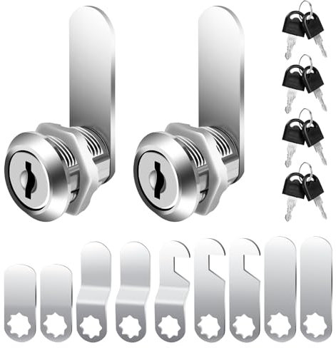 Serrure de BoîTe Aux Lettres, Livrée Avec 8 Clés et 9 Plaques de Verrouillage Différentes, Serrure D'Armoire de 16 mm/20 mm, Serrure de Casier, Pour BoîTes Aux Lettres, Portes D'Armoire