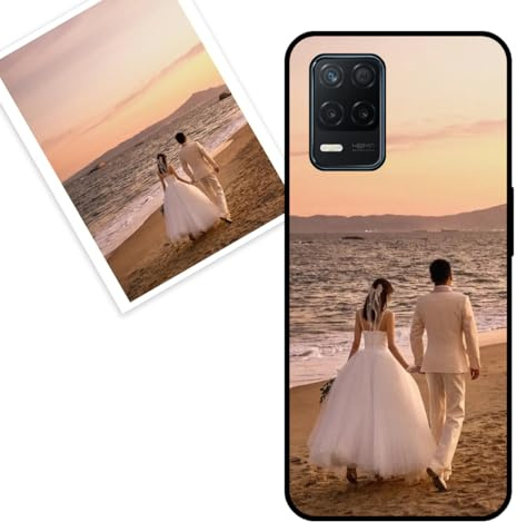 KARTXITAI personalisierte Handyhülle Kompatibel mit Realme 8 5G,Stoßfeste Schutzhülle mit Weiche Bumper hülle selber gestalten-case personalisiert mit Foto,Bildern,oder Text -SCHWARZ