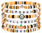 Emibele Halloween Ton Perlen Armbänder für Frauen 6Pcs, Spooky BOO Halloween Armbänder Set mit Kürbis Schädel Charme, Preppy Vinyl Disc Stretch Freundschaftsarmband Stack für Halloween Party, Rave