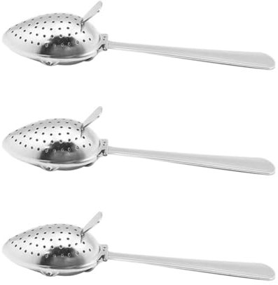 MAGICLULU 3 piezas colador de té infusor de café, filtro de infusor, cuchara de té, cuchara de té, infusor de té, hervidor de té de acero inoxidable, bolas de té, tetera, plata