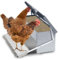 Fiqops Futterautomat Hühner 5KG Futterspender Futtertrog mit Automatisches Pedal und Wasserfest Decke Hühnerfutter für Geflügel, Wasserdicht und rattensicher
