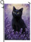 Katzen-Gartenflagge, Lavendelfelder, Outdoor-Dekoration, Herbst-Winter-Katzen-Thema, Jute-Flagge, doppelseitige Gartendekoration für Zuhause, Rasen, 30,5 x 45,7 cm