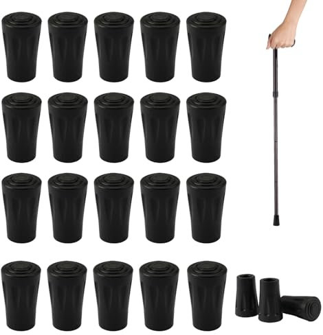 20 Stück Gummipuffer Gehstock Gummispitzen,11mm Gummi Wanderstock Tipps,Trekking Gummipuffer, Zubehör Protektoren Wanderstock Schutz,Stock Gummi,Nordic Walking Pads für Walkingstöcke,Trekkingstöcke