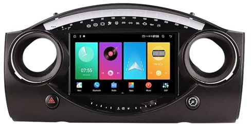 9 Pollici Android 14 Autoradio 2 Din per BMW Mini Cooper S R50 R52 R53 2004-2007 con Carplay Android Auto Senza Fili Bluetooth Stereo Auto Vista Posteriore in Diretta,con Comandi al volante/Mic(P3 WIF