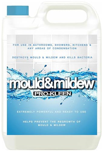 Pro-Kleen Mould & Mildew Remover 5L - Kills Dirt, Bacteria, Mould & Mildew - Concentrated Formula for Bathrooms, Showers & Kitchens - Prevents Regrowth - Ready to Use Formula