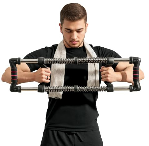 SPORTNOW Chest Expander, 10-50kg Adjustable Spring Resistance, Home Gym