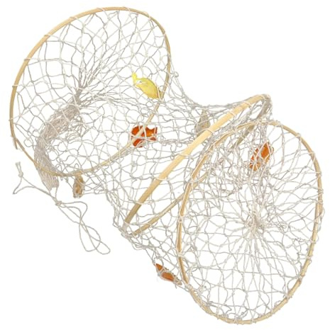 Vaguelly Nautical Fish Net Wall Hanging Decor Mediterranean Style Cotton Rope Fishing Net Art for Beach Themed Parties Home Decoration and Creative Photo Display