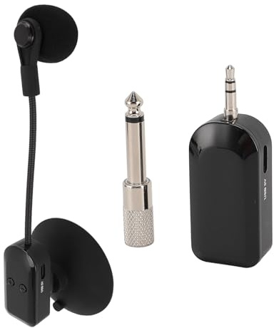 VBESTLIFE 2,4 G Drahtloses Saxophonmikrofon, auf Instrumentenmikrofon mit 131 Fuß Reichweite und HiFi -Sound, für Trompete, Klarinette, Cello