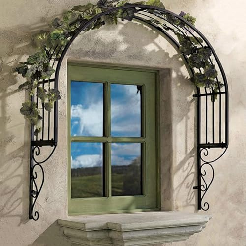 Arco a traliccio da giardino a parete, pergolato semicircolare decorativo per piante rampicanti, supporto ideale per finestre, porte e ingressi