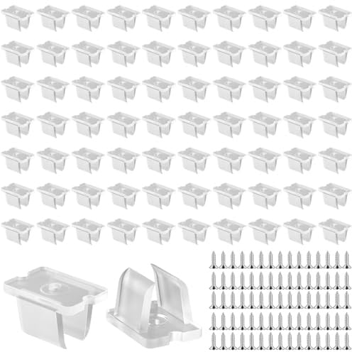 Lot de 80 clips de fixation pour bande lumineuse LED avec 80 vis, supports de montage étanches pour bande LED de 8 x 16 mm
