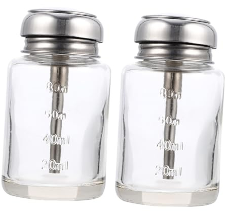 GALPADA Flacon Pressoir en Verre Transparent Lot de 2 100ml Bouteilles Légères pour Stockage Cosmétique, pour Alcool ou Liquide en Usage Quotidien