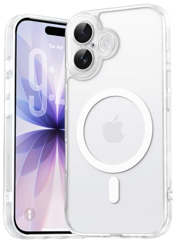 EASDNB für iPhone 17 Hülle für Magsafe mit Kameraschutz, Magnetisch Handyhülle für iPhone 17 Stoßfeste Kratzfeste Durchscheinende Matt Rückseite Schutzhülle für iPhone 17 Case, Transparent Weiße