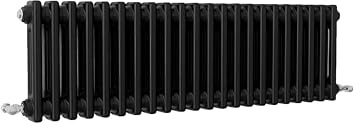 SLINE SANITARY Traditional 2 Column Cast Iron Style Radiator Horizontal Black 300x1010mm