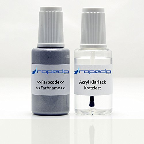 dropedo Lackstift Set 114 FELGENSILBER 20ml + Klarlack 20ml