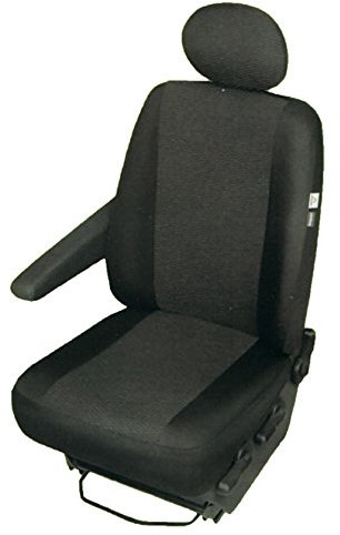 pitshop24_de Stoff Einzelsitzbezug Sitzbezug Sitzschoner Set Robust Schwarz