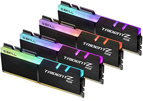 Mémoire PC - G.Skill Trident Z RGB 64 Go (4x 16 Go) DDR4 3600 MHz CL17 - Kit Dual Channel 4 barrettes de RAM DDR4 PC4-28800 - F4-3600C17Q-64GTZR avec LED RGB (garantie 10 ans par G.Skill)