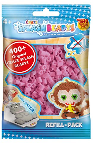 CRAZE SPLASH BEADYS Nachfüllpack Ersatzperlen rosa rose Steckperlen Nachfüllset Bügelperlen ohne Bügeln 11782