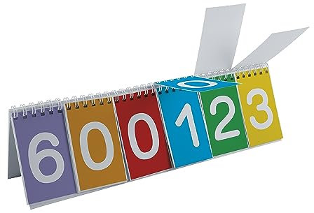 TimeTEX Klappen-Flipchart aus Pappe, Dezimalzahlen 0-9