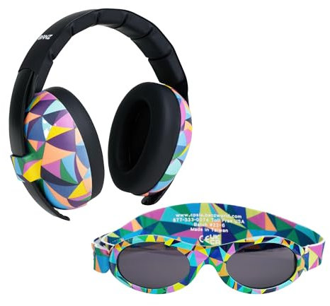 Banz Baby-Mädchen Combo Ohrenschützer und Sonnenbrille Set, Kaleidoskop, S