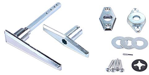 Garage Door Lock Dummy L Handle Assembly Non-Locking Door Hardware Kit Without Keys in Chrome Plated(L-Handle) Normal