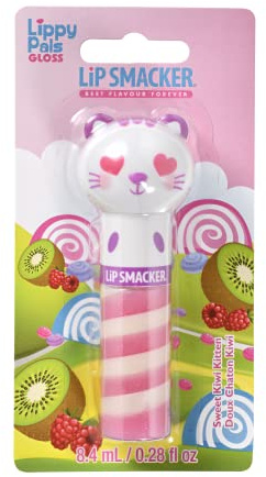 Lip Smacker - Lippy Pal Swirl Gloss Collection - Kitten Lip Gloss for Kids - Kiwi Flavour - Lip Gloss for Girls with Animal Figures - Kitten Single Blister Pack