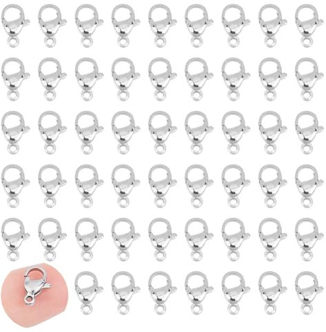 UNICRAFTALE 200pcs 10mm Long Lobster Claw Clasps Stainless Steel Lobster Clasp Small Jewelry Fastener Hook End Claw Clasp Metal Clasps Bracelet Connectors for Necklaces Bracelets Jewelery Making
