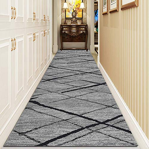 Schmaler Bereich Teppich Langzeit for den Eingangstreppen Hall-Korridor, Teppichläufer for Flur, 1m / 1,5m / 2m / 2,5m / 3m / 3,5m / 4m / 4,5m / 5m / 5,5m / 6m Lange Teppiche grau ( Size : 80×600cm )