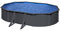 Gre KIT610GY Piscina de Acero Elevada, Ovalada con Aspecto Acero Gris Antracita, Piscinas Desmontables para Jardín, 610 x 375 x 120 cm, Kea