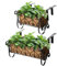 MorTime Eisen Hängendes Blumenregal Korbregal mit Haken Geländer Blumentöpfe Halter Schwarz Metall Deko Geländer Regal für Outdoor Garten Balkon Zaun Terrasse